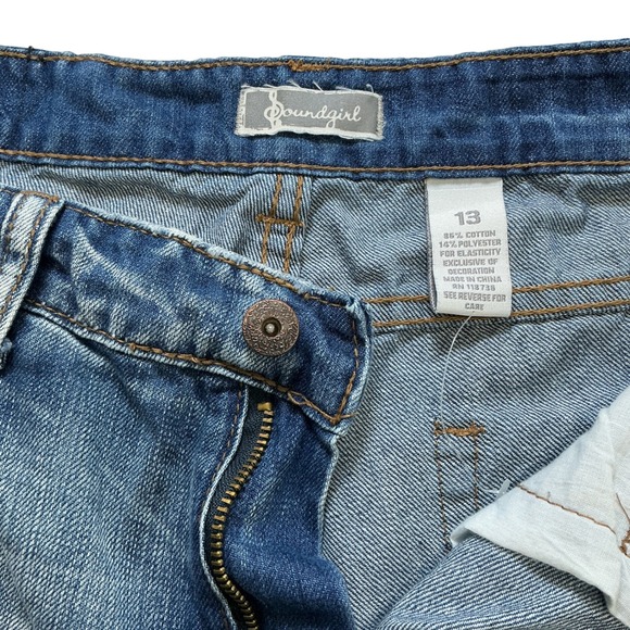 Soundgirl Women's Blue Distressed Ripped Boyfriend Jeans Size 13 - Picture 5 of 8